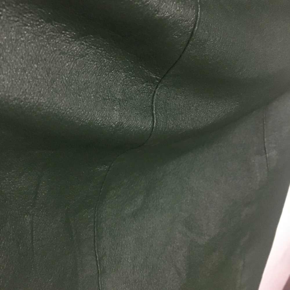 Green leather skirt